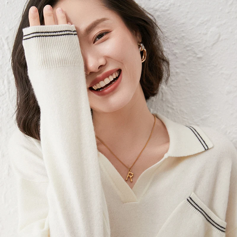 2022 New Women's Pocket Lapel Pullover Loose Fashion Foreign Style Knitted Sweater Bottoming Top 
2022 New Women's Pocket Lapel Pullover Loose Fashion Foreign Style Knitted Sweater Bottoming Top