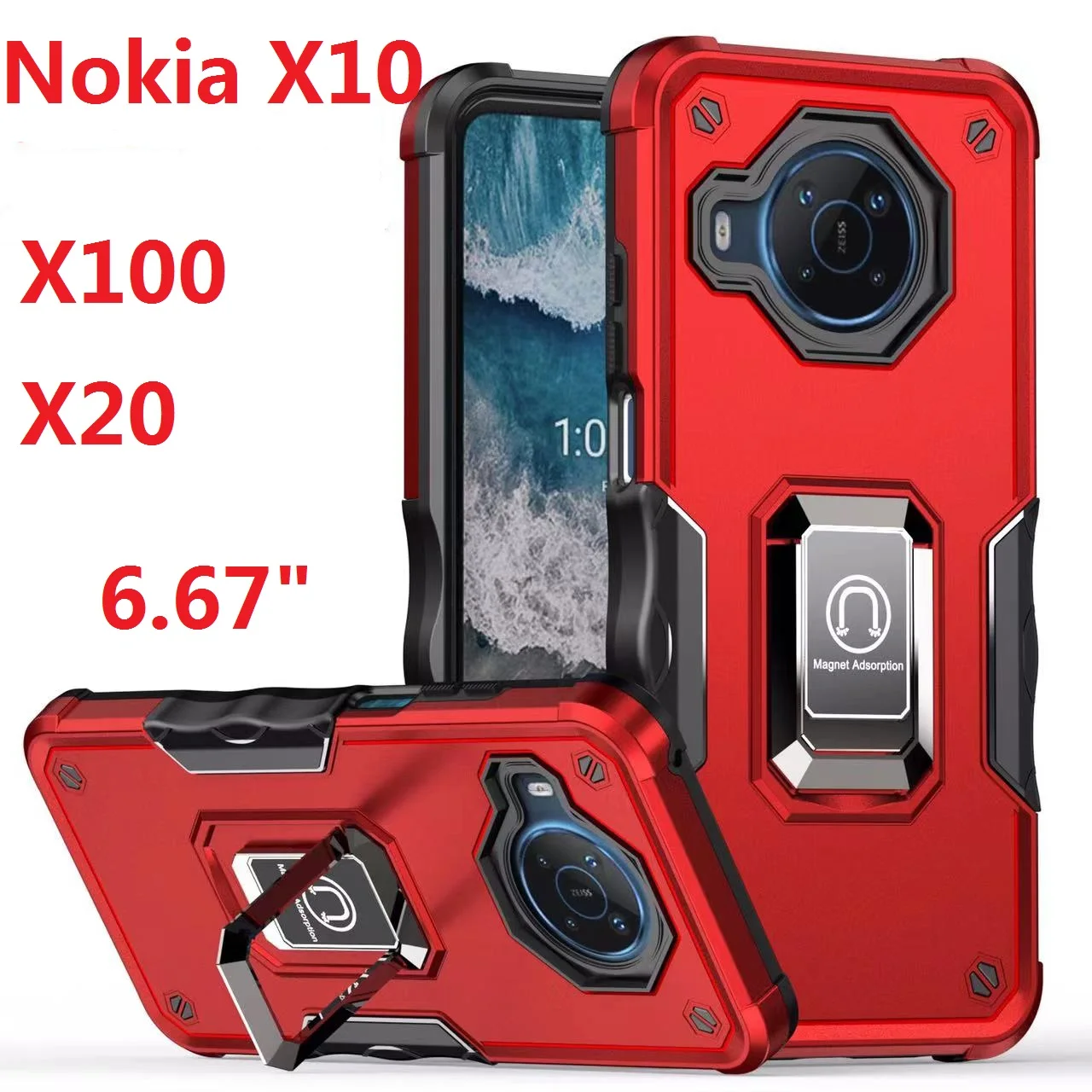 Armor Magnetic For Nokia X100 X10 X20 Case Tempered Glass Film Silicon Ring Kickstand Hard Car Holder 360 Protection Cover
Armor Magnetic For Nokia X100 X10 X20 Case Tempered Glass Film Silicon Ring Kickstand Hard Car Holder 360 Protection Cover