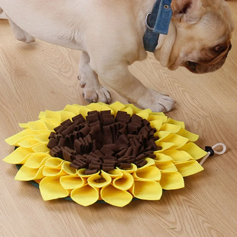 

Pet Sniffing Mat Training Blanket Dog Snuffle Mat Sunflower Pad Dog Relieve Stress Nosework Puzzle Toy Mat Pet Nose Foraging Pad