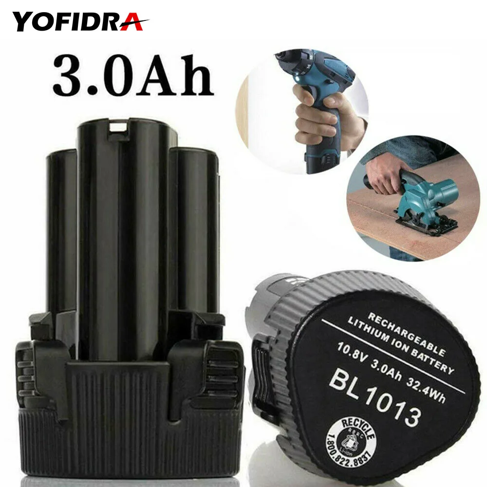 3000mAh 10.8V Rechargeable Power Tools li-ion Battery Replacement For Makita BL1013 BL1014 + DC10WA EU Plug Charger
3000mAh 10.8V Rechargeable Power Tools li-ion Battery Replacement For Makita BL1013 BL1014 + DC10WA EU Plug Charger