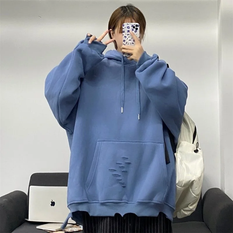 Толстовка мужская рваная свободного покроя, однотонный спортивный трендовый свитшот в стиле оверсайз, уличная одежда в стиле хип-хоп, Повседневный пуловер, весна
Толстовка мужская рваная свободного покроя, однотонный спортивный трендовый свитшот в стиле оверсайз, уличная одежда в стиле хип-хоп, Повседневный пуловер, весна