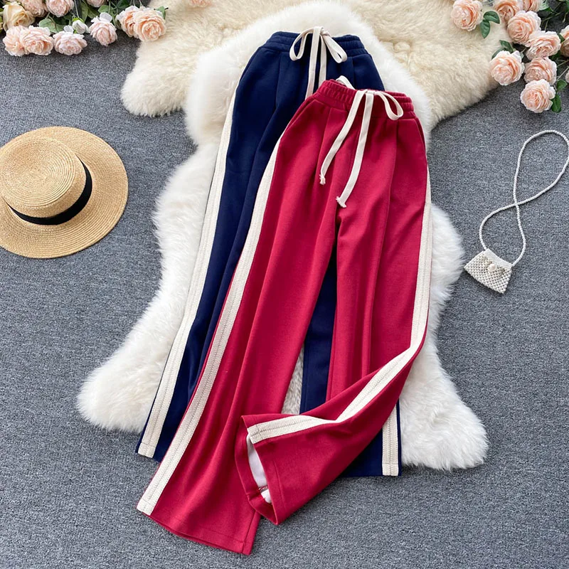 New Fashion Side Stripe Women's Pants Patchwork Mesh Harajuku Wide Leg Pants Street Female M-XL Black White Sweatpants Trousers
New Fashion Side Stripe Women's Pants Patchwork Mesh Harajuku Wide Leg Pants Street Female M-XL Black White Sweatpants Trousers