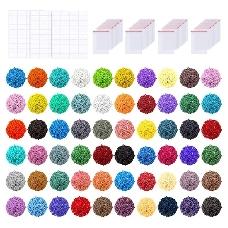 60 Colors Diamond Painting Replacement Square Diamonds With 80 Pieces Self-Seal Bags, 3 Sheets 120 Tags Label Paper 
60 Colors Diamond Painting Replacement Square Diamonds With 80 Pieces Self-Seal Bags, 3 Sheets 120 Tags Label Paper