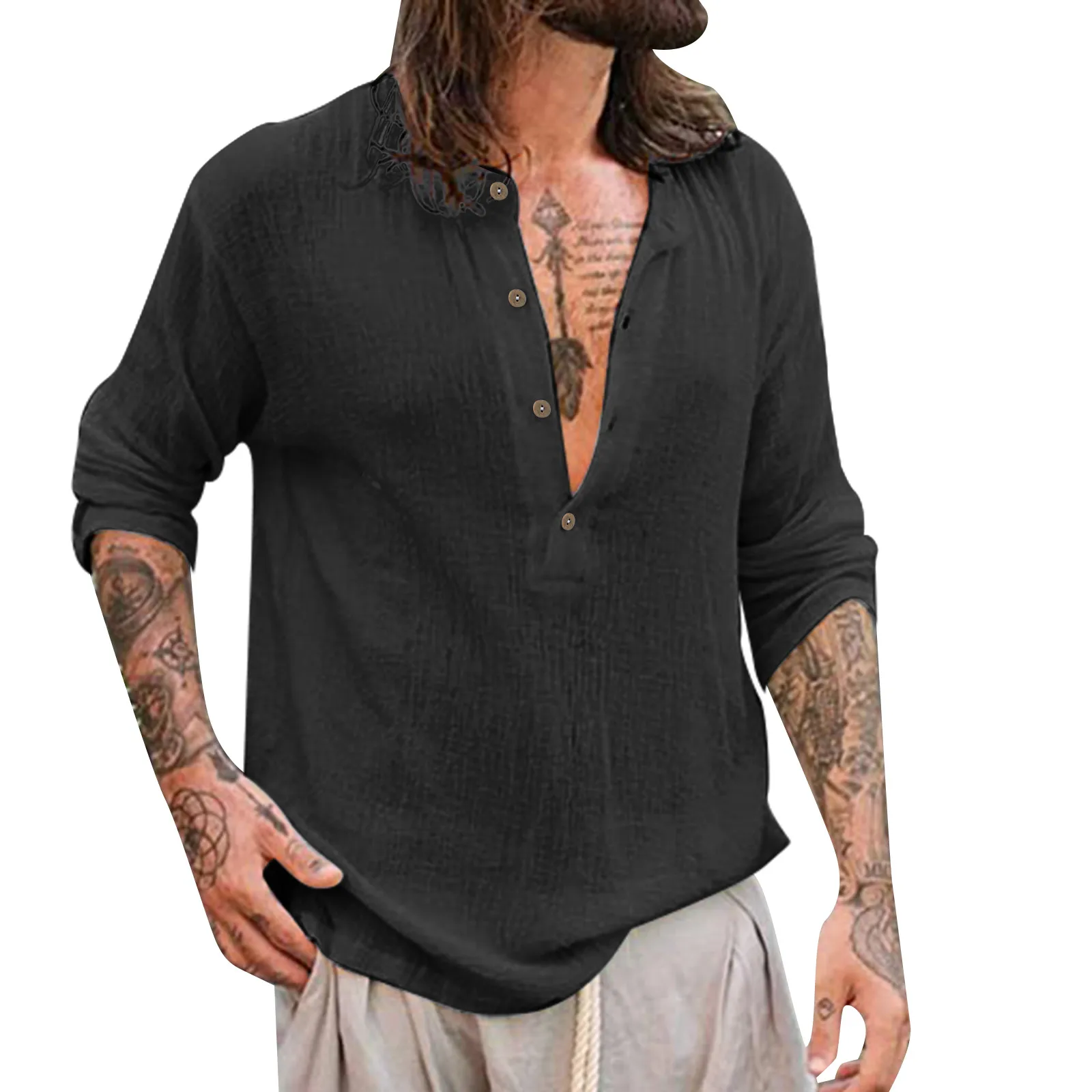 Men Fashion Casual Top Shirt Simple Comfortable Solid Color Button Collar Shirt Top Loose Elegant Top Mesh Short
Men Fashion Casual Top Shirt Simple Comfortable Solid Color Button Collar Shirt Top Loose Elegant Top Mesh Short