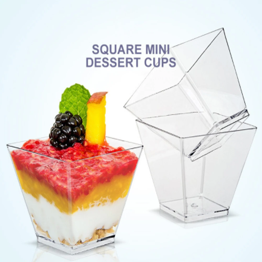 50pcs Plastic Cups Clear Transparent Food Container for Jelly Yogurt Mousses Dessert Baking Square Container Pastry kitchen Tool
50pcs Plastic Cups Clear Transparent Food Container for Jelly Yogurt Mousses Dessert Baking Square Container Pastry kitchen Tool
