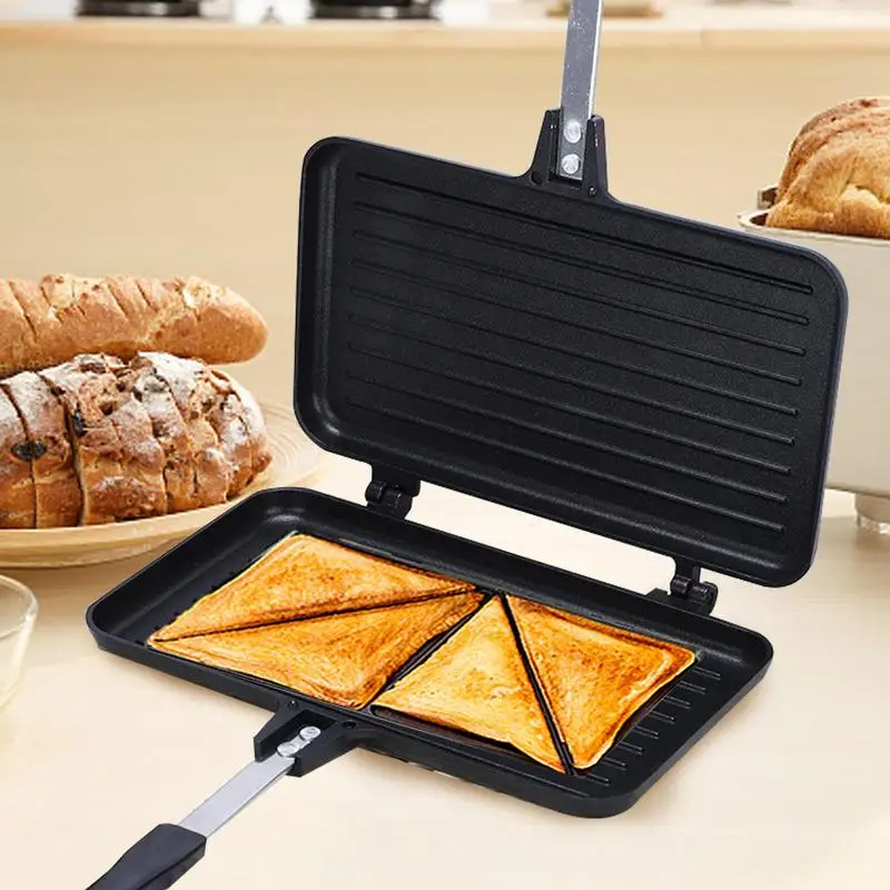NEW Double-Sided Sandwich Pan Non-Stick Foldable Grill Frying Pan Multiple Purposes Sandwich Toaster Mold Heat-resistant Toasti
NEW Double-Sided Sandwich Pan Non-Stick Foldable Grill Frying Pan Multiple Purposes Sandwich Toaster Mold Heat-resistant Toasti