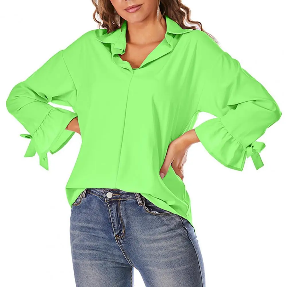 Summer Women Flare Sleeve Casual Shirt Turn-down Collar Top Fashion Solid Color Blouses Women Clothing blusas mujer de moda 2022
Summer Women Flare Sleeve Casual Shirt Turn-down Collar Top Fashion Solid Color Blouses Women Clothing blusas mujer de moda 2022
