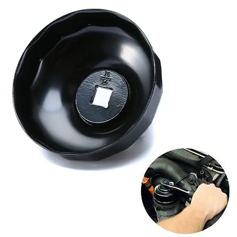 1pc New Black Steel 76mm 14 Flutes Car Oil Filter Cap Type Wrench Remover Tool Durable with 3/8" Drive Socket for BMW AUDI
1pc New Black Steel 76mm 14 Flutes Car Oil Filter Cap Type Wrench Remover Tool Durable with 3/8" Drive Socket for BMW AUDI