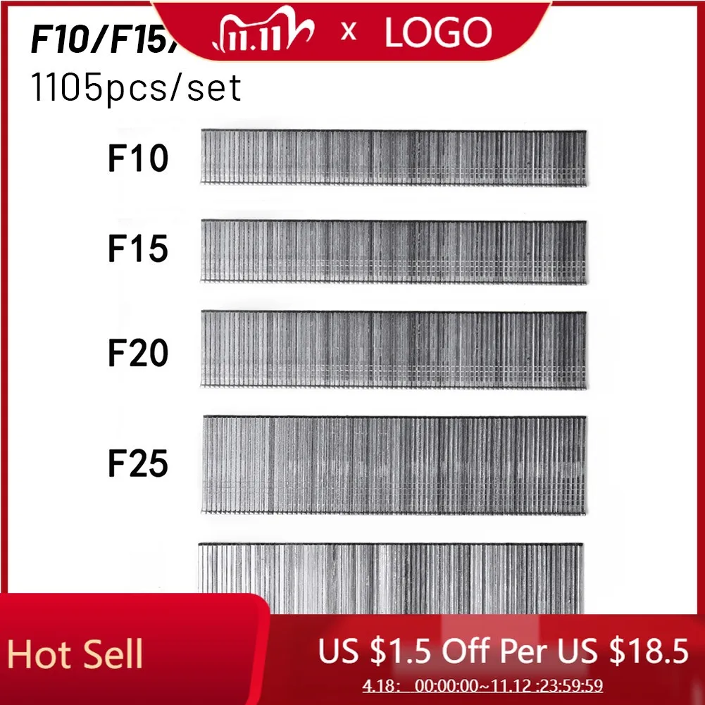 1105Pcs F15/F20/F25/F30 Nail Gun Straight Brad Nails 304 Stainless Steel Stapler Nailer Staples For Woodworking Furniture DIY
1105Pcs F15/F20/F25/F30 Nail Gun Straight Brad Nails 304 Stainless Steel Stapler Nailer Staples For Woodworking Furniture DIY
