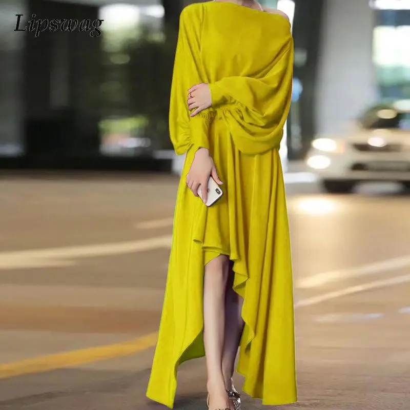 Autumn Elegant Solid Slit Maxi Dress Women Spring Casual O-Neck Lantern Long Sleeve Party Dress Fashion Loose Irregular Dresses
Autumn Elegant Solid Slit Maxi Dress Women Spring Casual O-Neck Lantern Long Sleeve Party Dress Fashion Loose Irregular Dresses