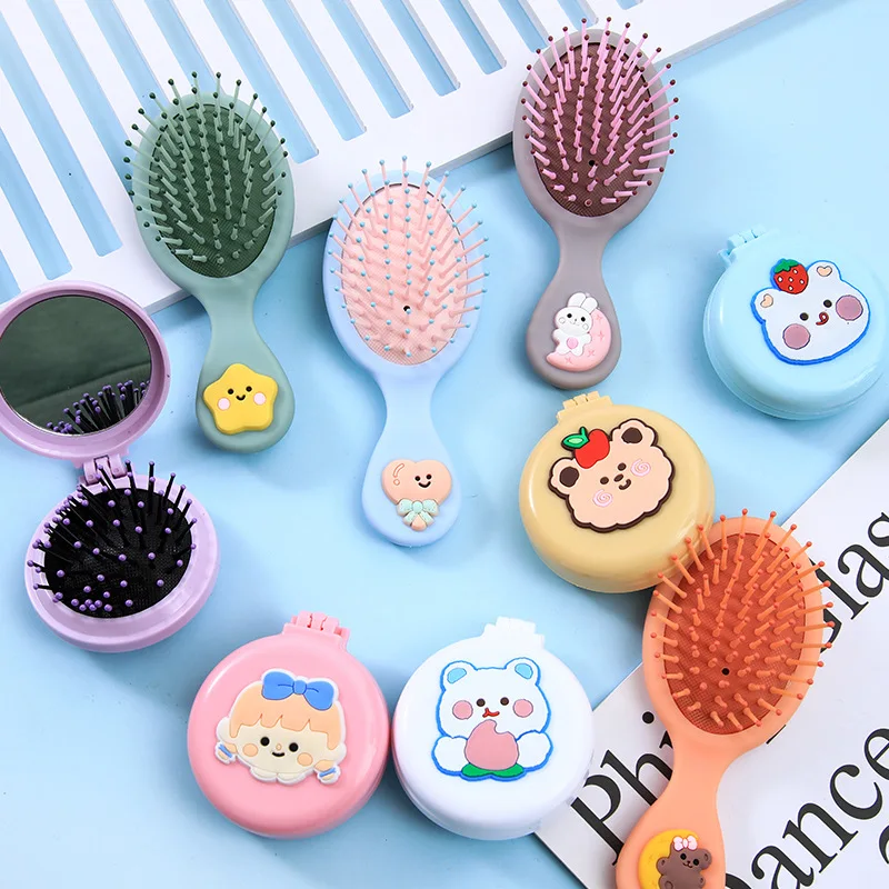 Air Cushion Comb Cute Cartoon Bear Airbag Comb With Fold Mirror Hairbrush Handle Comb Portable Girls Hairdressing Comb 
Air Cushion Comb Cute Cartoon Bear Airbag Comb With Fold Mirror Hairbrush Handle Comb Portable Girls Hairdressing Comb