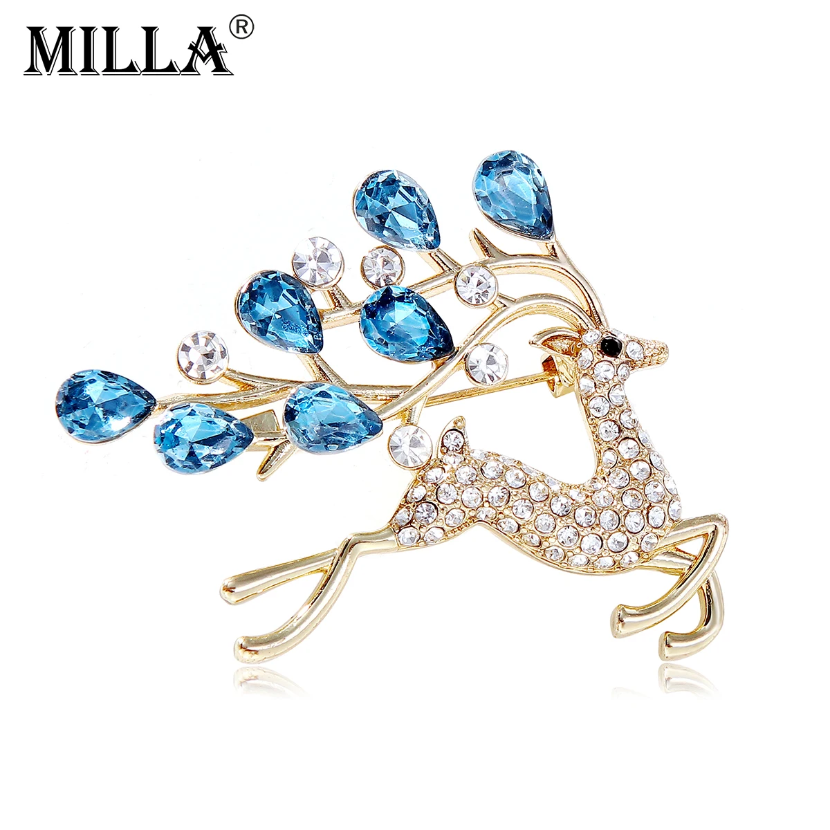 MILLA Enamel Deer Brooch Pins Big Rhinestone Antlers Alloy Luxury Animals Brooches for Women Female Suit Corsage Fashion Jewelry
MILLA Enamel Deer Brooch Pins Big Rhinestone Antlers Alloy Luxury Animals Brooches for Women Female Suit Corsage Fashion Jewelry