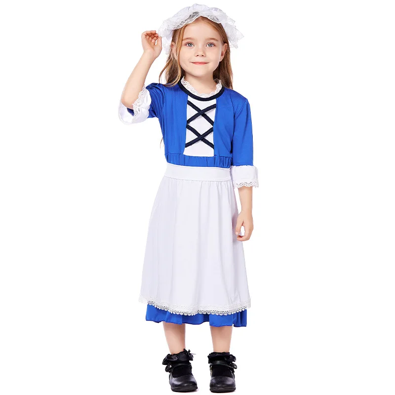 Country Maid Servant Cosplay Costumes with Hat for Kids Girls Stage Performance Costume Dress Children Halloween Uniform Outfits
Country Maid Servant Cosplay Costumes with Hat for Kids Girls Stage Performance Costume Dress Children Halloween Uniform Outfits