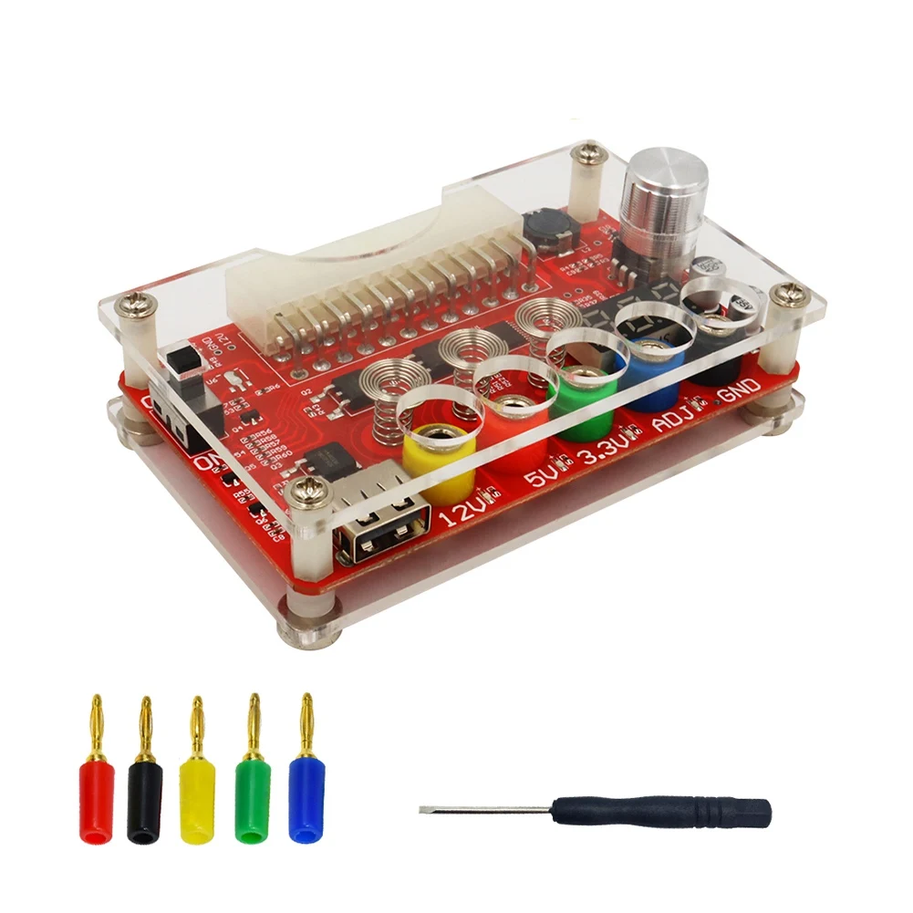 ATX 24Pin Power Breakout Board with ADJ Voltage Knob and Acrylic Shell Kit Voltage Regulator with Touching Switch
ATX 24Pin Power Breakout Board with ADJ Voltage Knob and Acrylic Shell Kit Voltage Regulator with Touching Switch