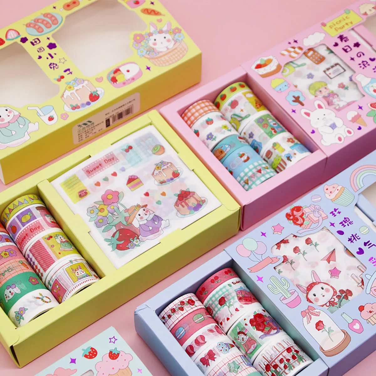 Combo Set 10 Sheets&10Rolls Kawaii Cute Cartoon Rabbits Child Paper Tape Sticker Creative DIY Handbook Decorative Stationery
Combo Set 10 Sheets&10Rolls Kawaii Cute Cartoon Rabbits Child Paper Tape Sticker Creative DIY Handbook Decorative Stationery