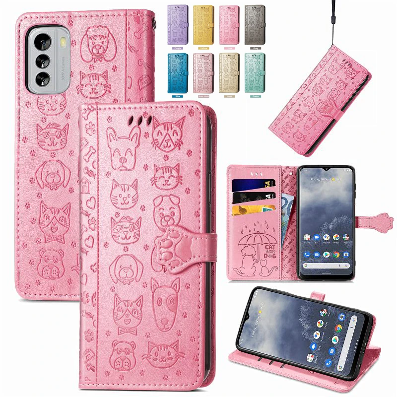 

Flip Cover Phone Case For Nokia X100 X40 G400 G60 G21 C35 C200 C21 C2 C01 Plus 8.3 7.2 Animal Pattern Wallet Card Phone Cover