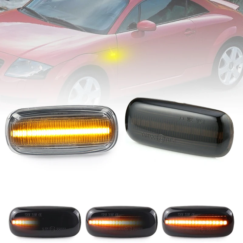 For Audi A3 2000-2003 A8 1999-2002 TT 2000-2006 Clear & Smoked Lens LED Side Marker Lamp Fender Turn Signal Dynamic Amber Lights
For Audi A3 2000-2003 A8 1999-2002 TT 2000-2006 Clear & Smoked Lens LED Side Marker Lamp Fender Turn Signal Dynamic Amber Lights