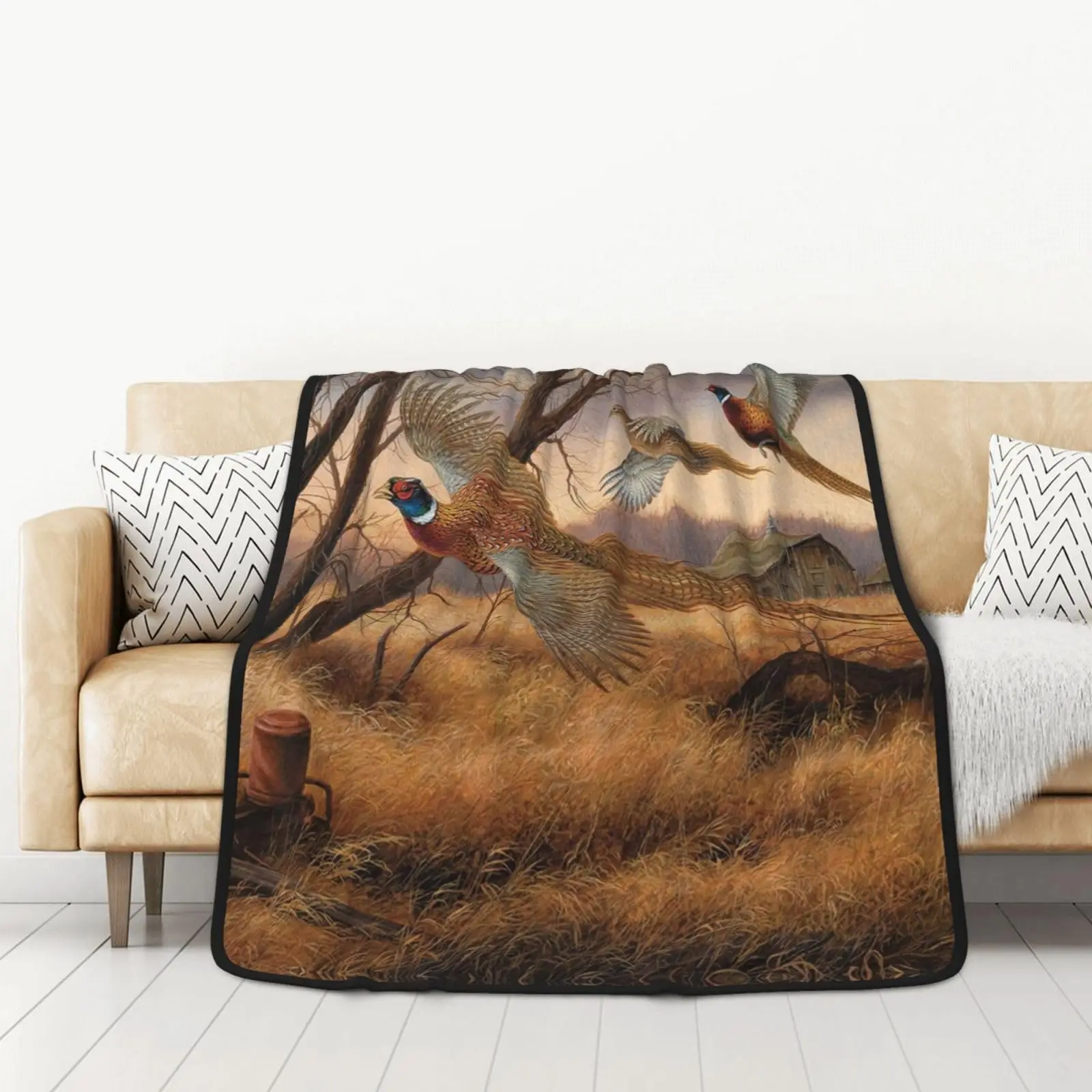 Pheasant Hunting Fleece Throw Blanket for Couch Soft Flannel Blankets Double Sided Lightweight Blankets Cozy Warm 50x60 inch 
Pheasant Hunting Fleece Throw Blanket for Couch Soft Flannel Blankets Double Sided Lightweight Blankets Cozy Warm 50x60 inch