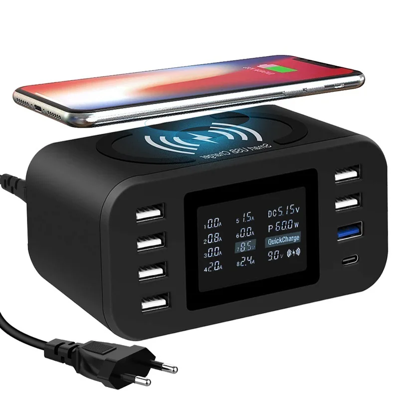 Беспроводное зарядное устройство iNGMAYA, USB, 60 Вт, функция быстрой зарядки, выбор типа штекера
Беспроводное зарядное устройство iNGMAYA, USB, 60 Вт, функция быстрой зарядки, выбор типа штекера