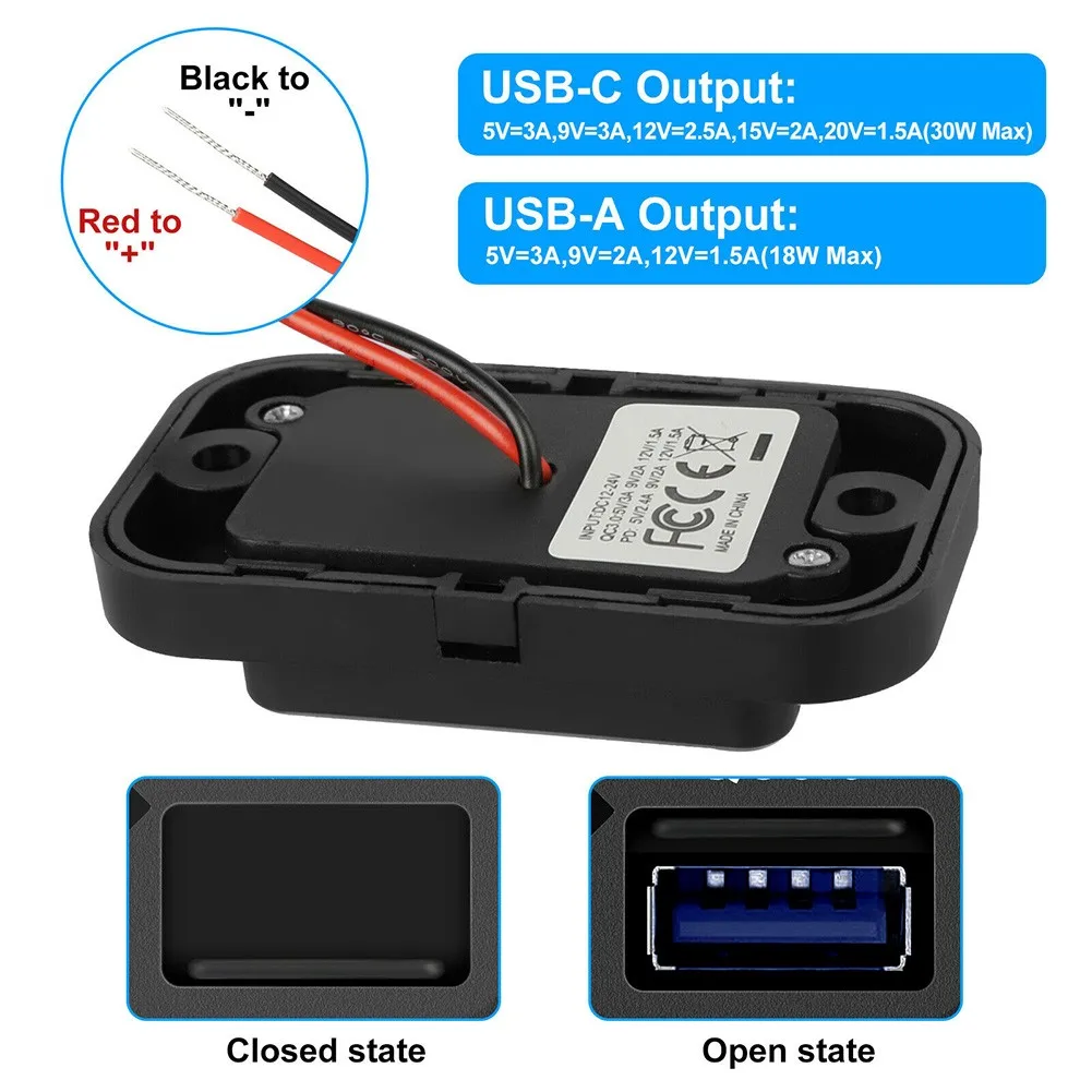 1 PCS 36W QC3.0+PD Dual USB Port Charger Car RV Fast Charger Socket Power Outlet Waterproof 12/24V Wide Compatibility
1 PCS 36W QC3.0+PD Dual USB Port Charger Car RV Fast Charger Socket Power Outlet Waterproof 12/24V Wide Compatibility