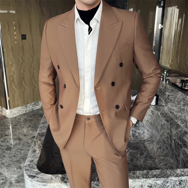 Jacket + Pants 2 Pieces Set Men's Peak lapel Casual Boutique Blazer Business Dress Wedding Groom Suit Coat Blazers Trousers
Jacket + Pants 2 Pieces Set Men's Peak lapel Casual Boutique Blazer Business Dress Wedding Groom Suit Coat Blazers Trousers