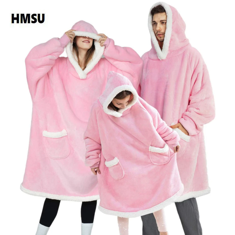 HMSU Oversized Hoodie Blanket With Sleeves Sweatshirt Plaid Winter Fleece Hoody Women Pocket Female Hooded Sweat Oversize Femme
HMSU Oversized Hoodie Blanket With Sleeves Sweatshirt Plaid Winter Fleece Hoody Women Pocket Female Hooded Sweat Oversize Femme