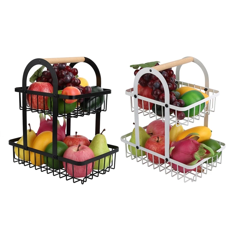 2-ярусная металлическая корзина для фруктов, подставка для торта, портативная кухонная стойка для хранения, полка для фруктов, овощей, Бытов... 
2-ярусная металлическая корзина для фруктов, подставка для торта, портативная кухонная стойка для хранения, полка для фруктов, овощей, Бытов...