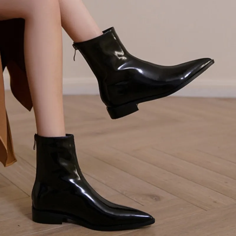 Dilalula Women Genuine Leather Ankle Boots Pointed Toe Low Heels Autumn Winter Office Mature Concise Genuine Leather Shoes Woman
Dilalula Women Genuine Leather Ankle Boots Pointed Toe Low Heels Autumn Winter Office Mature Concise Genuine Leather Shoes Woman