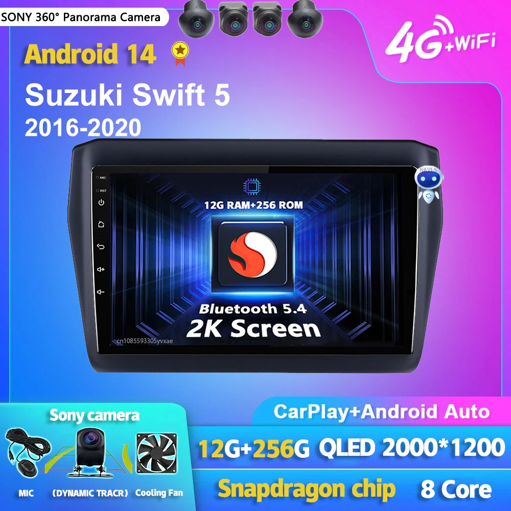 Android 14 Carplay Auto 2K экран автомобильный радиоприемник мультимедийный плеер для Suzuki