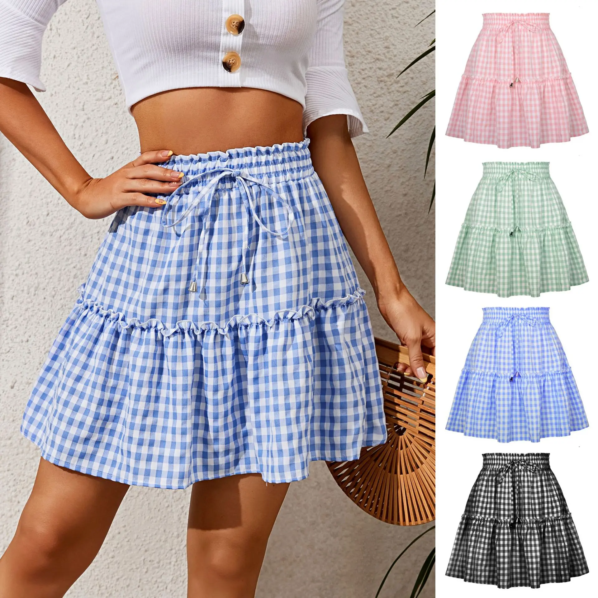 Jocoo Jolee Y2k Fashion Plaid Ruched Ruffles Women Skirt Vintage Lace Up High Waist Mini Skirts Sweet Aesthetic Girls Outfits
Jocoo Jolee Y2k Fashion Plaid Ruched Ruffles Women Skirt Vintage Lace Up High Waist Mini Skirts Sweet Aesthetic Girls Outfits