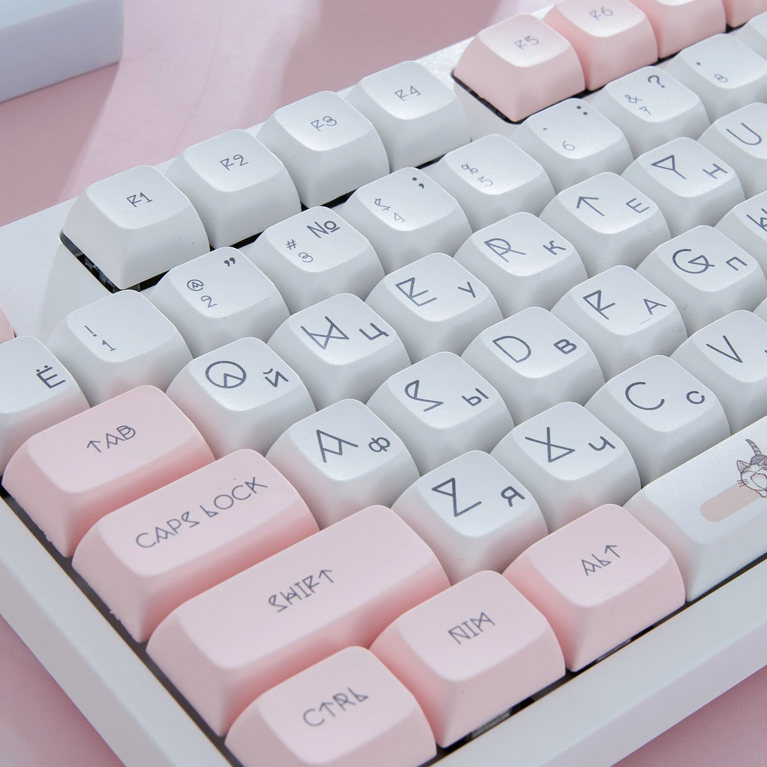 

Cute Russian Keycap Layout PBT Keycaps XDA Profile Dye Sublimation For Ikbc Cherry MX 108/104/87/61/96 Keys Mechanical Keyboard