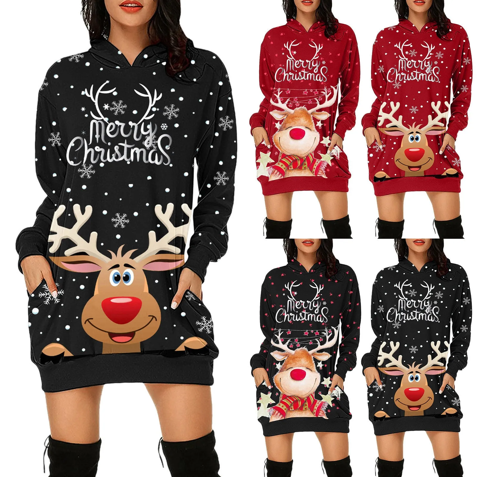 Women's Casual Christmas Printed Sweatshirt Bag Hip Dress Long Sleeve Hoodie Top Short Sleeve Dresses for Women Casual Summer
Women's Casual Christmas Printed Sweatshirt Bag Hip Dress Long Sleeve Hoodie Top Short Sleeve Dresses for Women Casual Summer