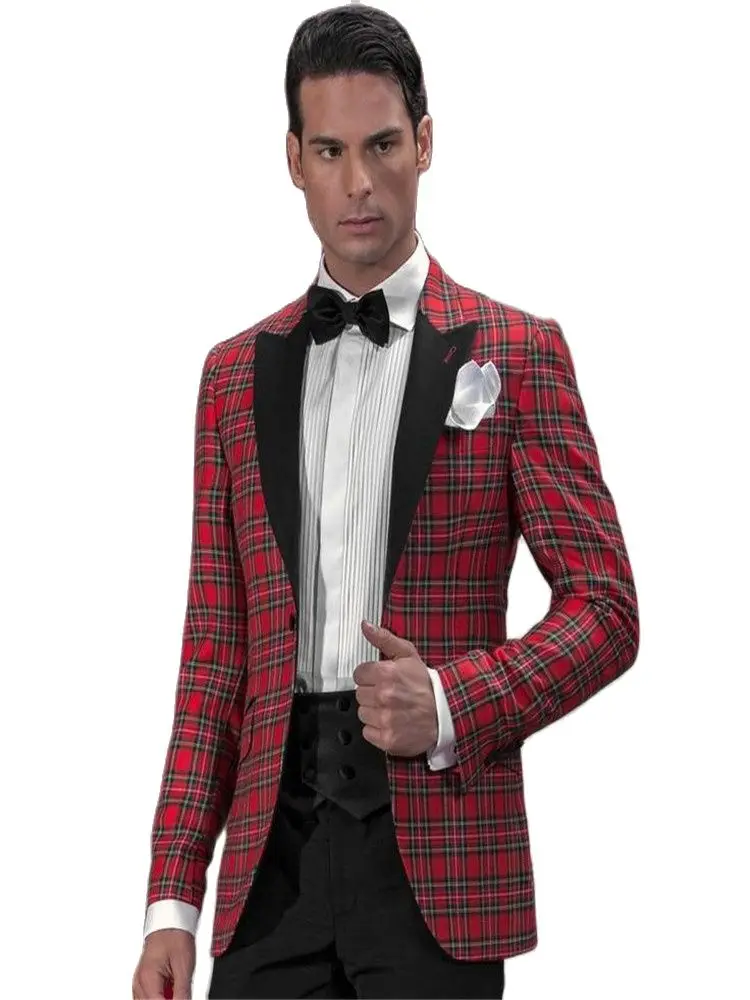 

New Arrival One Button Groom Tuxedos Groomsmen Men's Wedding Prom Suits Bridegroom (Jacket+Pants+Girdle+Tie)