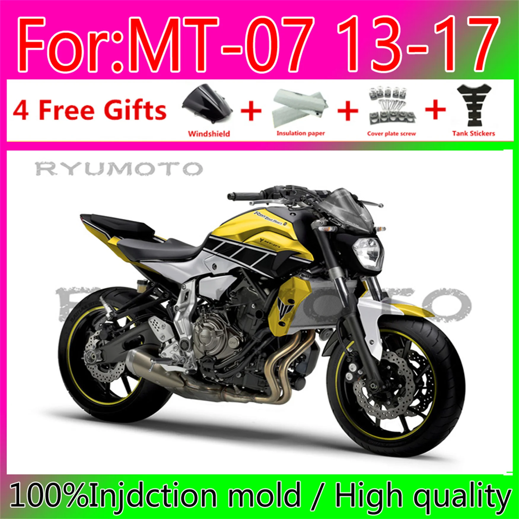 ABS injection Full Fairing Bodywork Kit Fit For 2012 - 2017 Yamaha MT07 FZ07 MT-07 Set MT 07 FZ 07 2013 2014 2015 2016
ABS injection Full Fairing Bodywork Kit Fit For 2012 - 2017 Yamaha MT07 FZ07 MT-07 Set MT 07 FZ 07 2013 2014 2015 2016