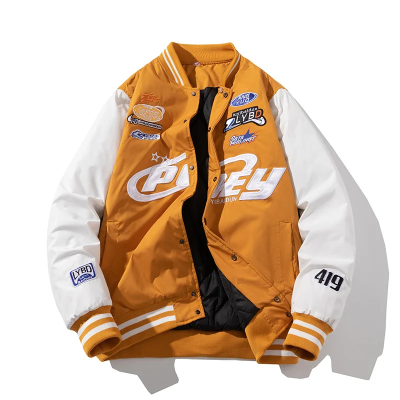 Embroidery Varsity Jacket Men Women Letter Patchwork Vintage Baseball Jacket Autumn Winter American Casual Hooded Coats Youth
Embroidery Varsity Jacket Men Women Letter Patchwork Vintage Baseball Jacket Autumn Winter American Casual Hooded Coats Youth