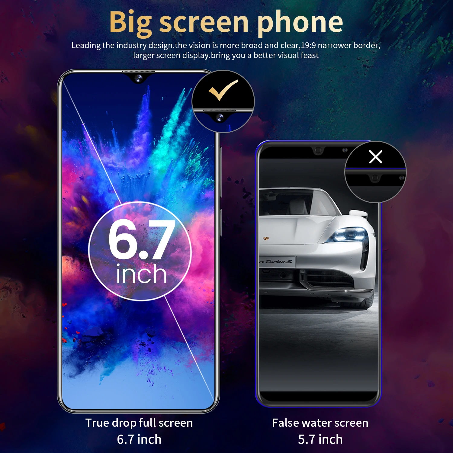 2022 разблокированный телефон с экраном 6 7 дюйма 512 ГБ + Гб ПЗУ Android дешевые