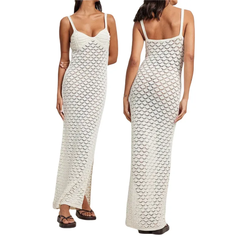 Women Y2k Crochet Knit Spaghetti Strap Long Dress Sexy Bodycon Low Cut Side Slit Beach Cami Dress Cocktail Party Tank Dresses
Women Y2k Crochet Knit Spaghetti Strap Long Dress Sexy Bodycon Low Cut Side Slit Beach Cami Dress Cocktail Party Tank Dresses