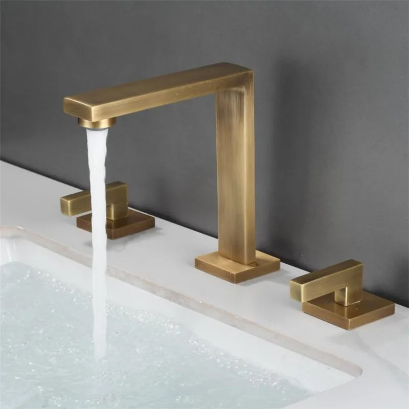 Black Basin Faucet Total Brass Brushed Gold Bathroom Faucet Antique Sink Faucets 3 Hole Hot And Cold Waterfall Faucet Water Tap
Black Basin Faucet Total Brass Brushed Gold Bathroom Faucet Antique Sink Faucets 3 Hole Hot And Cold Waterfall Faucet Water Tap
