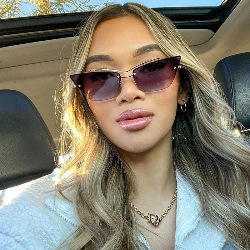 Rimless Cat Eye Sunglasses Women Luxury Brand Quality Fashion Frameless Sun Glasses Woman 2022 Gradient Square Sunglass 36106
Rimless Cat Eye Sunglasses Women Luxury Brand Quality Fashion Frameless Sun Glasses Woman 2022 Gradient Square Sunglass 36106