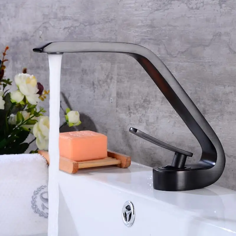 Faucet Tap Hot Wash Faucet Basin Single Faucet Waterfall Brushed Bathroom basin oil and Black Mixer Handle Cold Modern
Faucet Tap Hot Wash Faucet Basin Single Faucet Waterfall Brushed Bathroom basin oil and Black Mixer Handle Cold Modern