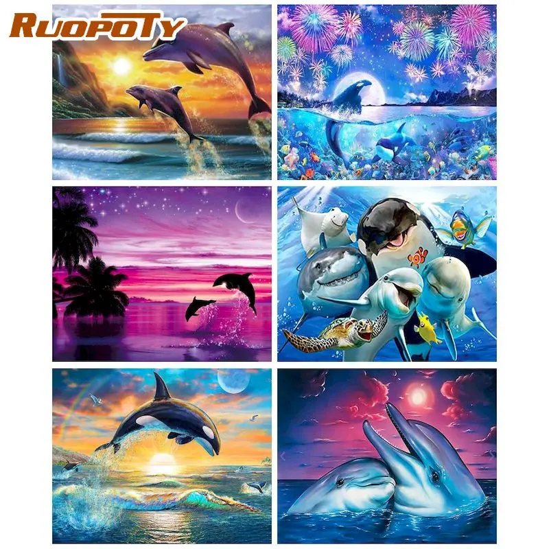 RUOPOTY Diamond Painting dolphin Animal Full Drill Square New Arrival Diamond Embroidery Diamond Mosaic Handmade Gift
RUOPOTY Diamond Painting dolphin Animal Full Drill Square New Arrival Diamond Embroidery Diamond Mosaic Handmade Gift
