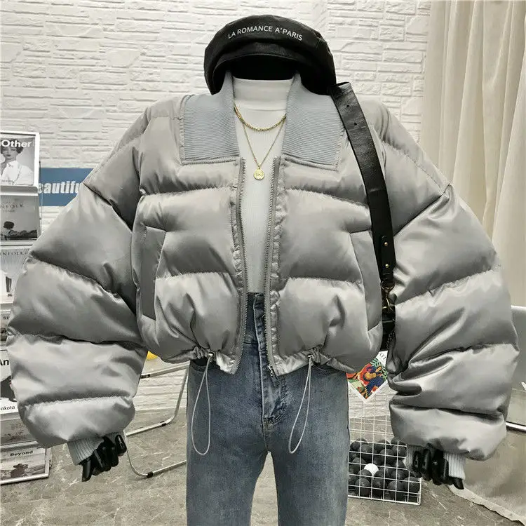 2021 Winter Female Jackets Korean Short high waist Jackets Women's bread Coat Jacket Autumn Gloosy V-neck Long sleeve jacket
2021 Winter Female Jackets Korean Short high waist Jackets Women's bread Coat Jacket Autumn Gloosy V-neck Long sleeve jacket