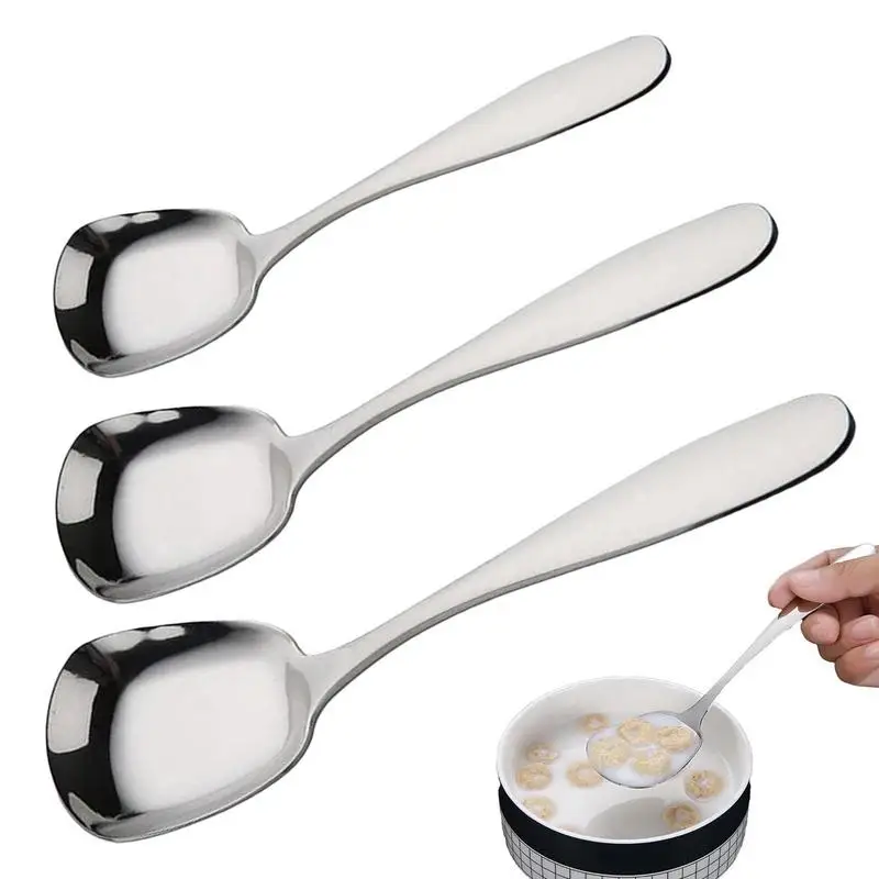 Ice Cream Spoons 3pcs/set Coffee Spoons Stainless Steel Utensils Kitchen Silver Flat Spoon For Ice Cream Tea Coffee Mixing
Ice Cream Spoons 3pcs/set Coffee Spoons Stainless Steel Utensils Kitchen Silver Flat Spoon For Ice Cream Tea Coffee Mixing