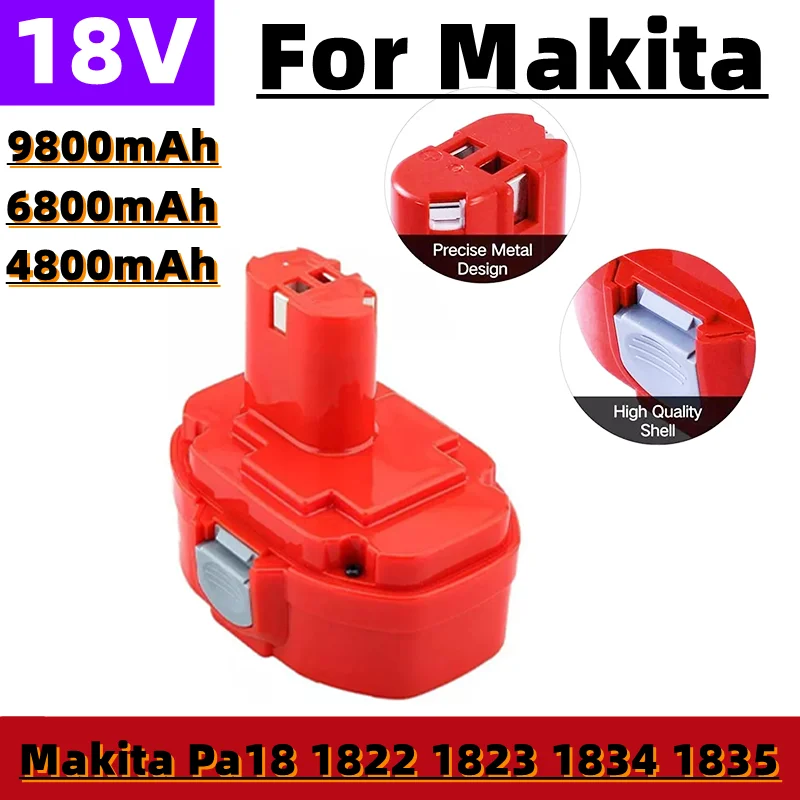 Battery replacement for 18V electric tools, 4800mAh~9800mAh, for 18V Makita tools PA18 1822 1823 1834 1835 192827-3, etc
Battery replacement for 18V electric tools, 4800mAh~9800mAh, for 18V Makita tools PA18 1822 1823 1834 1835 192827-3, etc