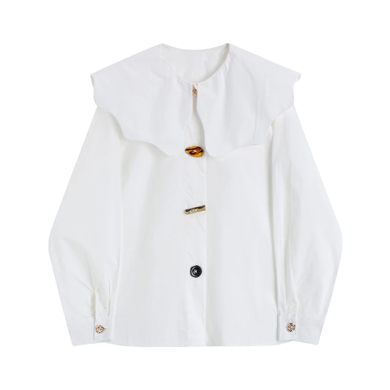 SuperAen Spring Autumn 2022 New Peter Pan Collar White Shirts Full Loose Casual Womens Tops
SuperAen Spring Autumn 2022 New Peter Pan Collar White Shirts Full Loose Casual Womens Tops