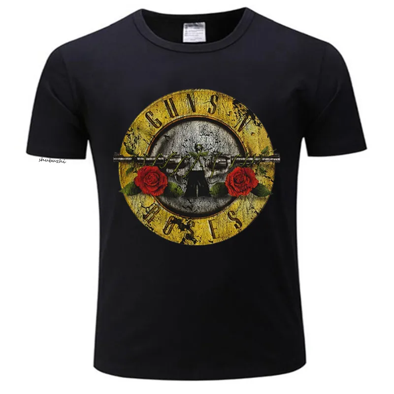 Черная Мужская футболка с логотипом Guns N Roses Bullet графическим принтом новинка