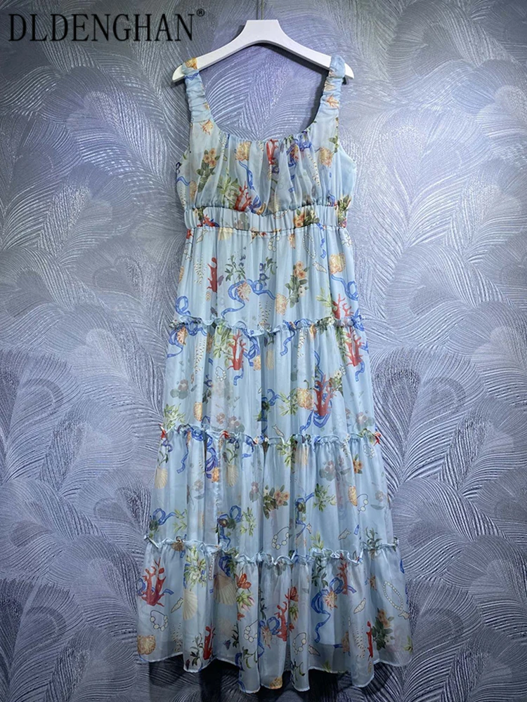 DLDENGHAN Women Chiffon Dress Square Collar Sleeveless Ruffles Flower Print Vacation Midi Dresses Fashion Designer Summer New
DLDENGHAN Women Chiffon Dress Square Collar Sleeveless Ruffles Flower Print Vacation Midi Dresses Fashion Designer Summer New