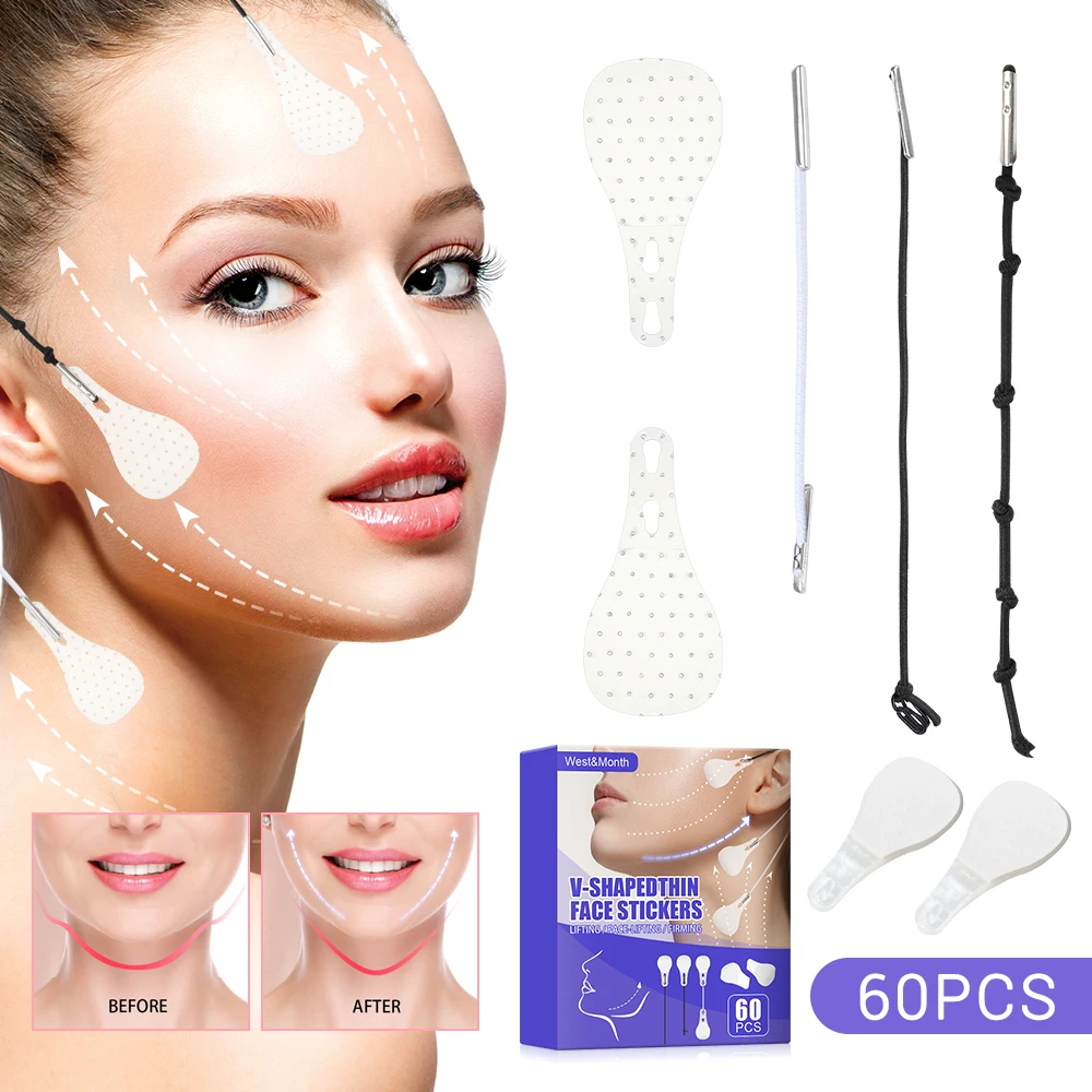 

60Pcs Instant Invisible Face Stickers Neck Eye Double Chin Lift V Shape Refill Tapes Thin Makeup FaceLifting Patch Adhesives Ban