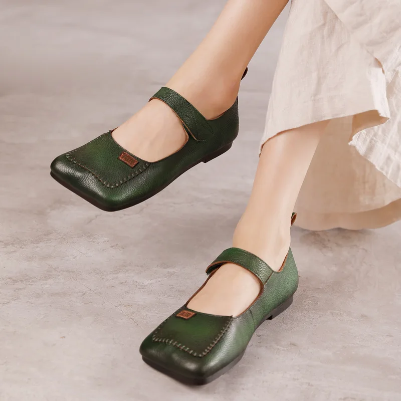 Туфли Birkuir женские из натуральной кожи, Повседневная Удобная мягкая обувь на плоской подошве, с квадратным носком, для матерей, для отдыха 
Туфли Birkuir женские из натуральной кожи, Повседневная Удобная мягкая обувь на плоской подошве, с квадратным носком, для матерей, для отдыха