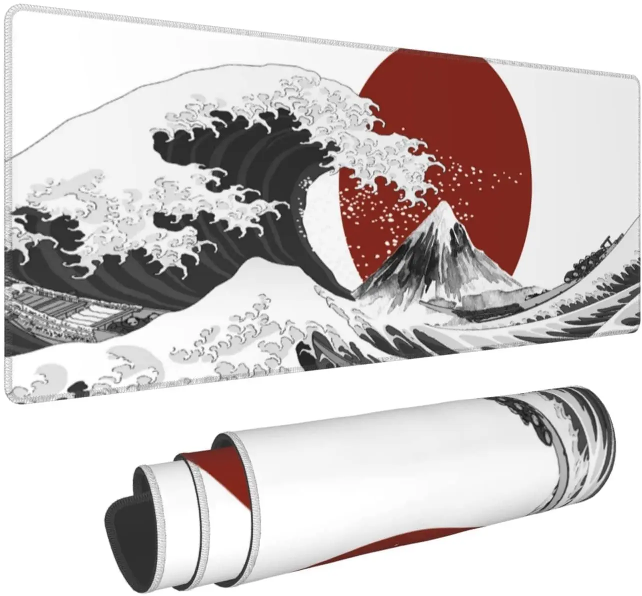 Black White Wave Gaming Mouse Pad XL Japanese Red Sun Sea Extended Large Desk Cover Big Table Mat Non-Slip Rubber Base Stitched
Black White Wave Gaming Mouse Pad XL Japanese Red Sun Sea Extended Large Desk Cover Big Table Mat Non-Slip Rubber Base Stitched